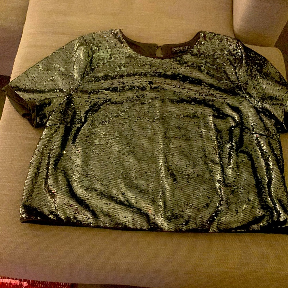 Forever 21 silver glittery top